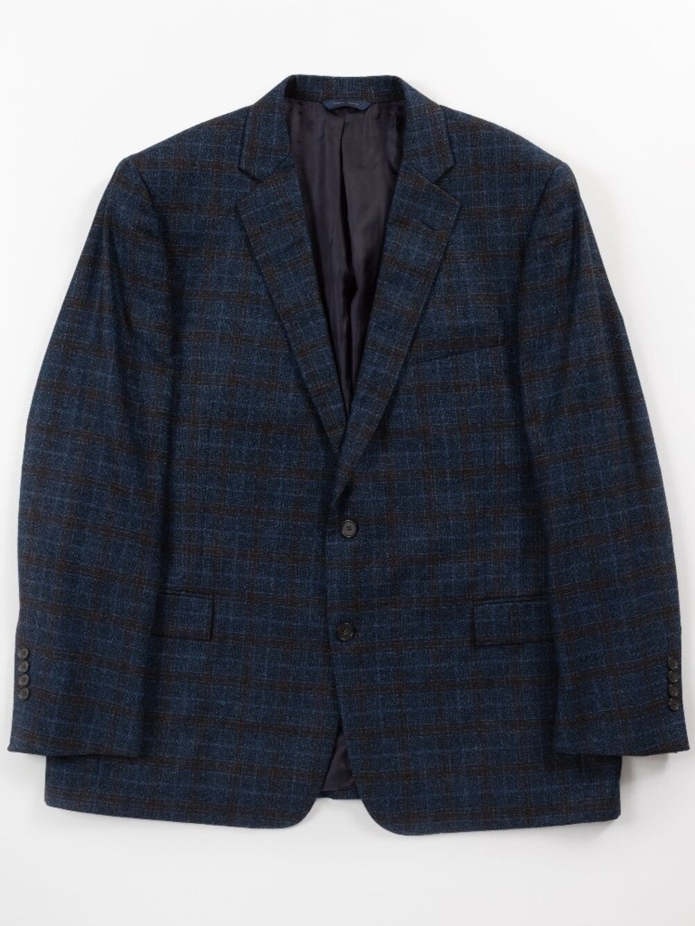 Brooks Brothers Regent Mens 46R Navy Plaid Blazer Jacket Reda Italian Fabric